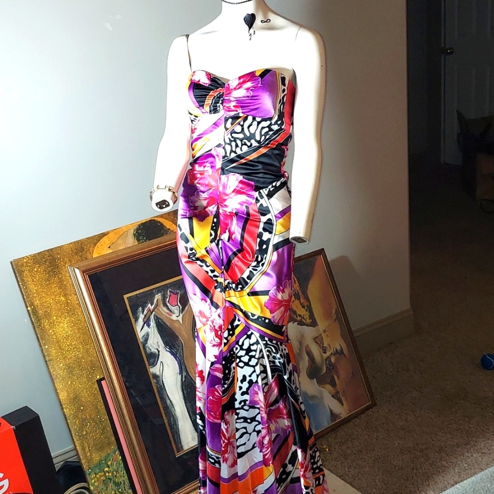 Cach`E Beautifully Mulit Colored Maxi Dress